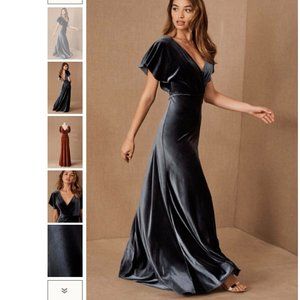 Jenny Yoo Velvet Open Back Dress - Size 4